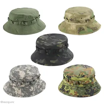 Уличные камуфляжные шляпы Boonie, высококачественная военная кепка, повседневная панама, Охотничья походная рыболовная шляпа для скалолазания, 6 цветов, Простая